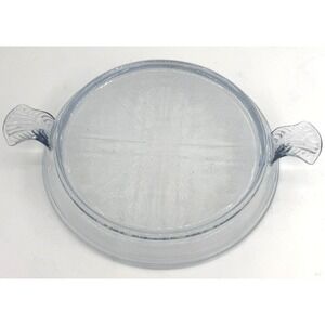 Trivet Fire King Philbe Sapphire Blue Table Glass Server with Tab Handles VTG